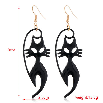 Gothic Cat Spider Alloy Women'S Drop Earrings 1 Pair