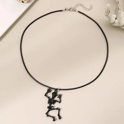 Gothic Cool Style Halloween Pattern Letter Heart Shape Alloy Polyester Wholesale Pendant Necklace