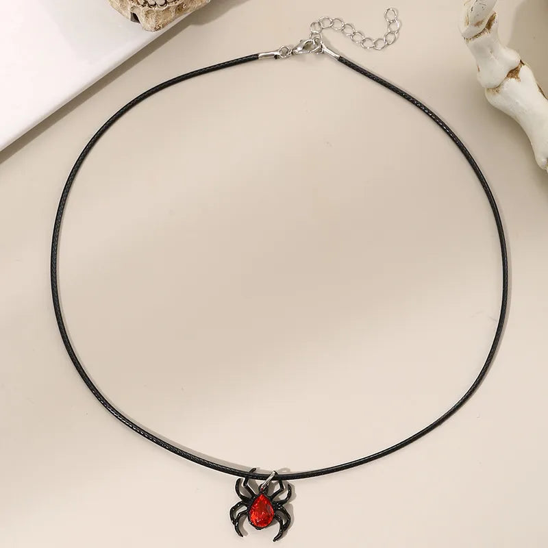 Gothic Cool Style Halloween Pattern Letter Heart Shape Alloy Polyester Wholesale Pendant Necklace