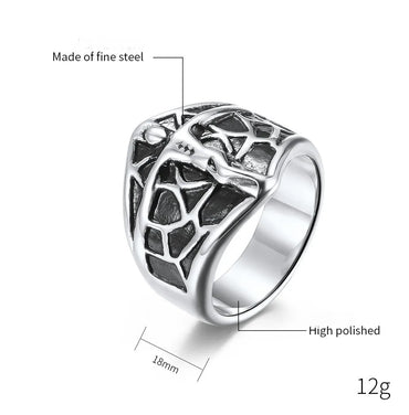 Gothic Cool Style Human 304 Stainless Steel 18K Gold Plated Men'S Rings