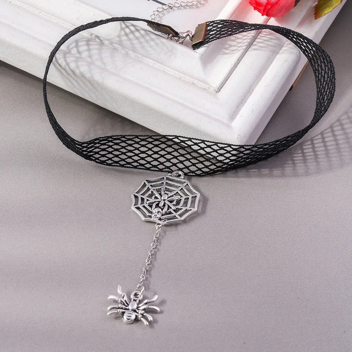 Gothic Cool Style Spider Web Elastic Band Women'S Choker