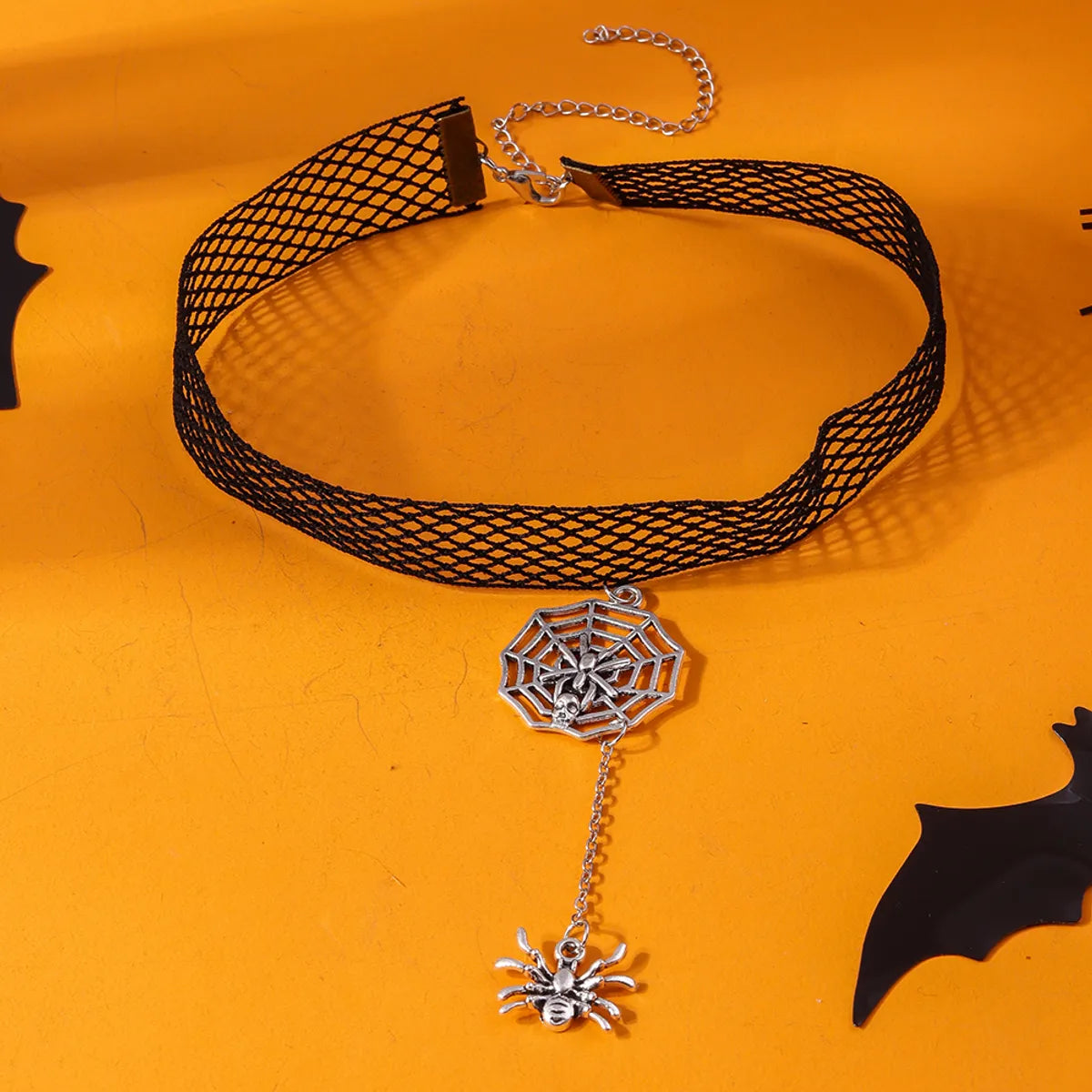 Gothic Cool Style Spider Web Elastic Band Women'S Choker