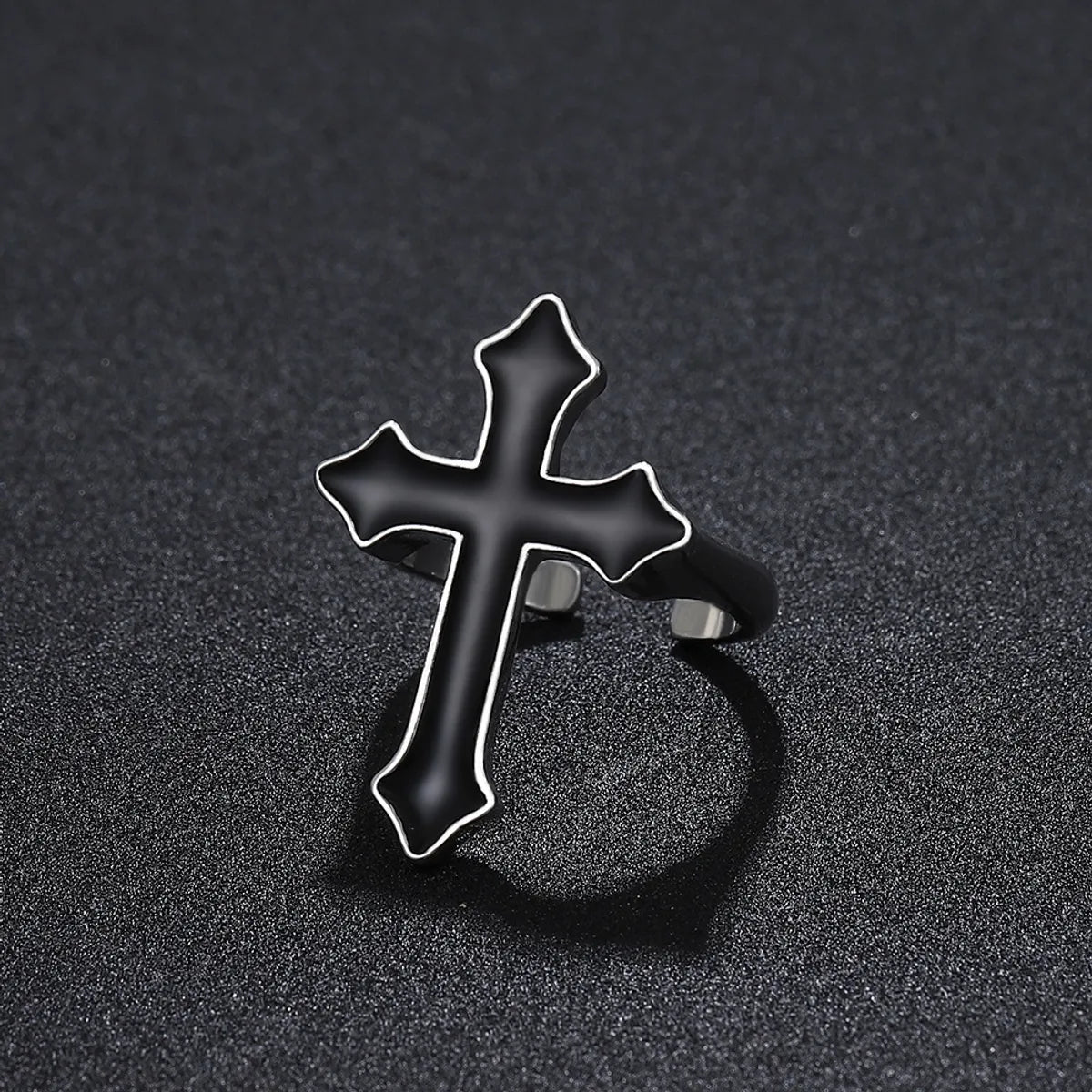 Gothic Cross Alloy Unisex Open Ring 1 Piece