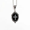 Gothic Cross Pendant Embossed Crystal Alloy Cross Necklace For Unisex