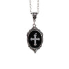 Gothic Cross Pendant Embossed Crystal Alloy Cross Necklace For Unisex
