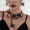 Gothic Dark Style Crystal Spider Plastic Beads Clavicle Chain With Electroplating For Women