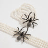 Gothic Dark Wind Simulation Spider Imitation Pearl Alloy Pendant Women's Multi Layer Clavicle Chain Necklace With Ball Chain