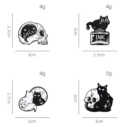 Gothic Funny Cat Alloy Unisex Brooches