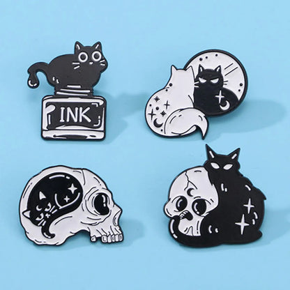 Gothic Funny Cat Alloy Unisex Brooches