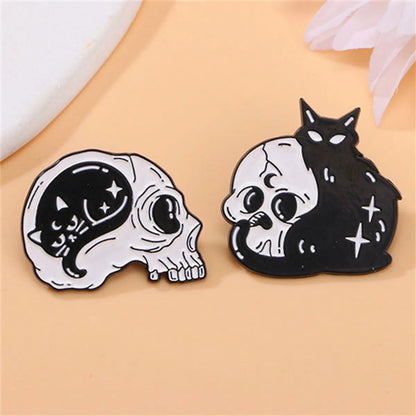 Gothic Funny Cat Alloy Unisex Brooches