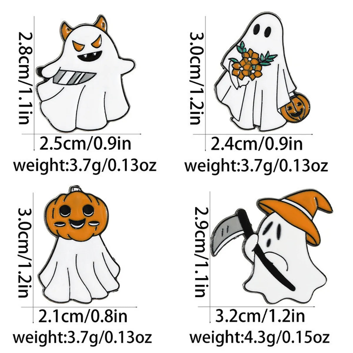 Gothic Funny Pumpkin Ghost Alloy Stamping Stoving Varnish Plating Unisex Brooches