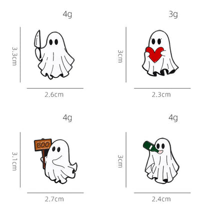 Gothic Funny Pumpkin Ghost Alloy Stamping Stoving Varnish Plating Unisex Brooches