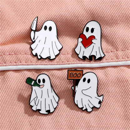 Gothic Funny Pumpkin Ghost Alloy Stamping Stoving Varnish Plating Unisex Brooches