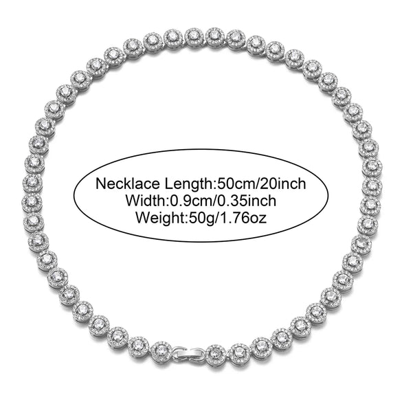 Gothic Hip-Hop Punk Chain Necklace Zinc Alloy Three-Dimensional Diamond Rhinestones Unisex Necklace