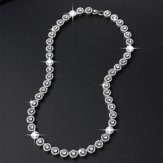 Gothic Hip-Hop Punk Chain Necklace Zinc Alloy Three-Dimensional Diamond Rhinestones Unisex Necklace