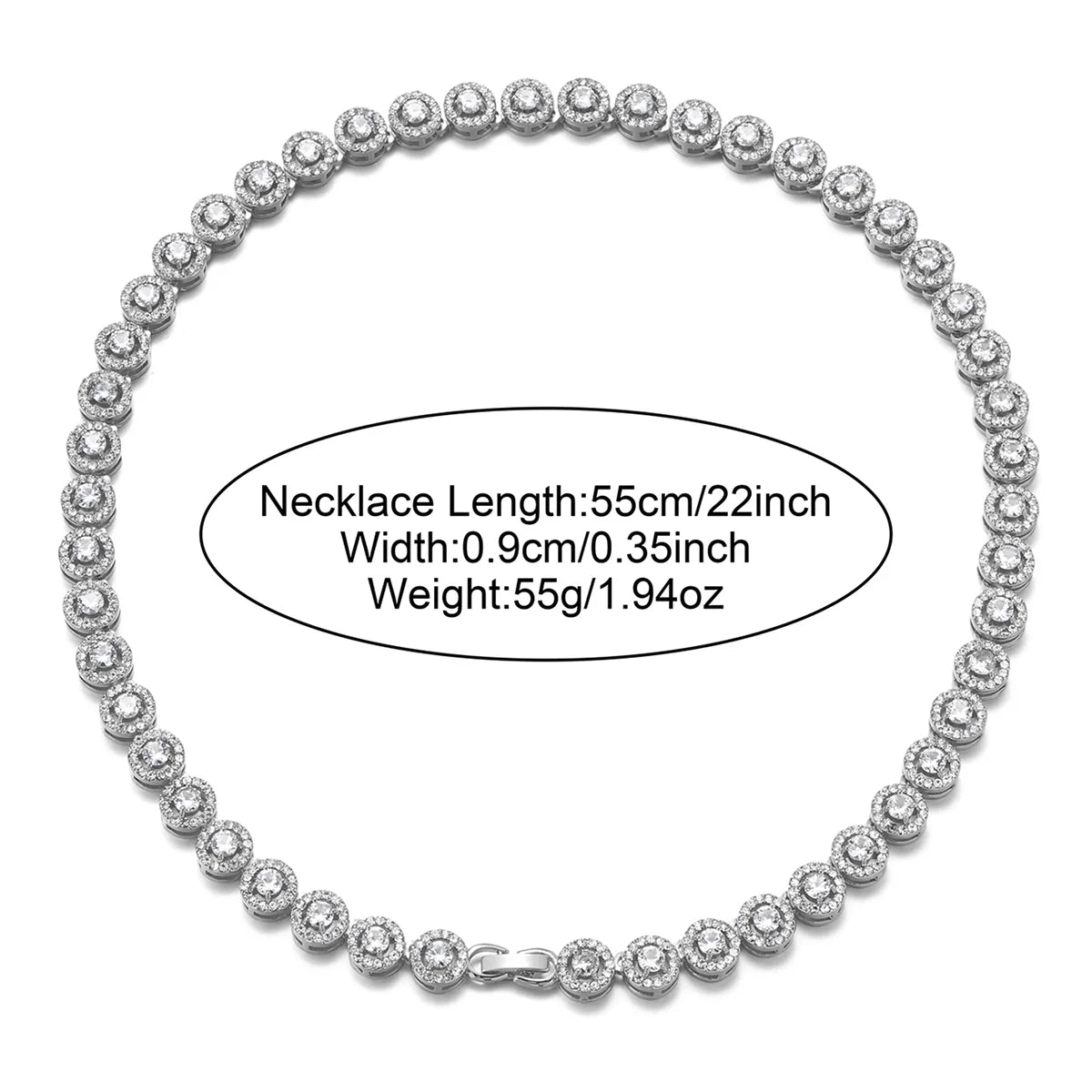 Gothic Hip-Hop Punk Chain Necklace Zinc Alloy Three-Dimensional Diamond Rhinestones Unisex Necklace