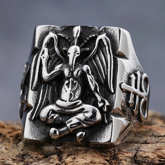 Gothic Hip-Hop Punk Geometric 304 Stainless Steel Titanium Steel Men'S Rings