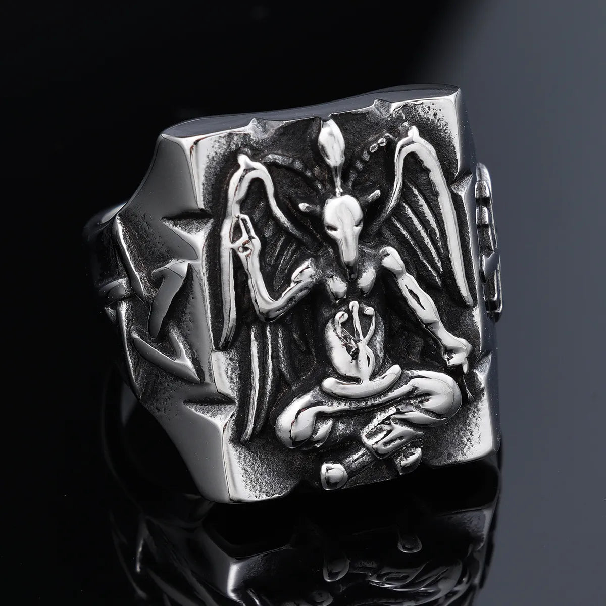 Gothic Hip-Hop Punk Geometric 304 Stainless Steel Titanium Steel Men'S Rings