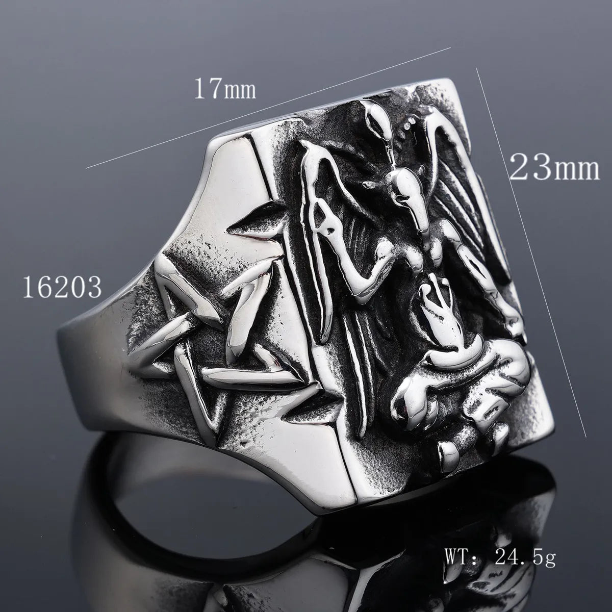 Gothic Hip-Hop Punk Geometric 304 Stainless Steel Titanium Steel Men'S Rings