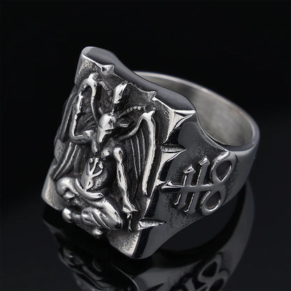 Gothic Hip-Hop Punk Geometric 304 Stainless Steel Titanium Steel Men'S Rings