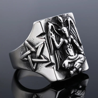 Gothic Hip-Hop Punk Geometric 304 Stainless Steel Titanium Steel Men'S Rings