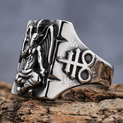 Gothic Hip-Hop Punk Geometric 304 Stainless Steel Titanium Steel Men'S Rings