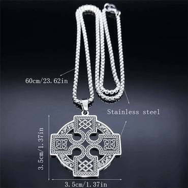 Gothic Hip-Hop Punk Knot 304 Stainless Steel Iron Hollow Out Silver Plated Unisex Pendant Necklace