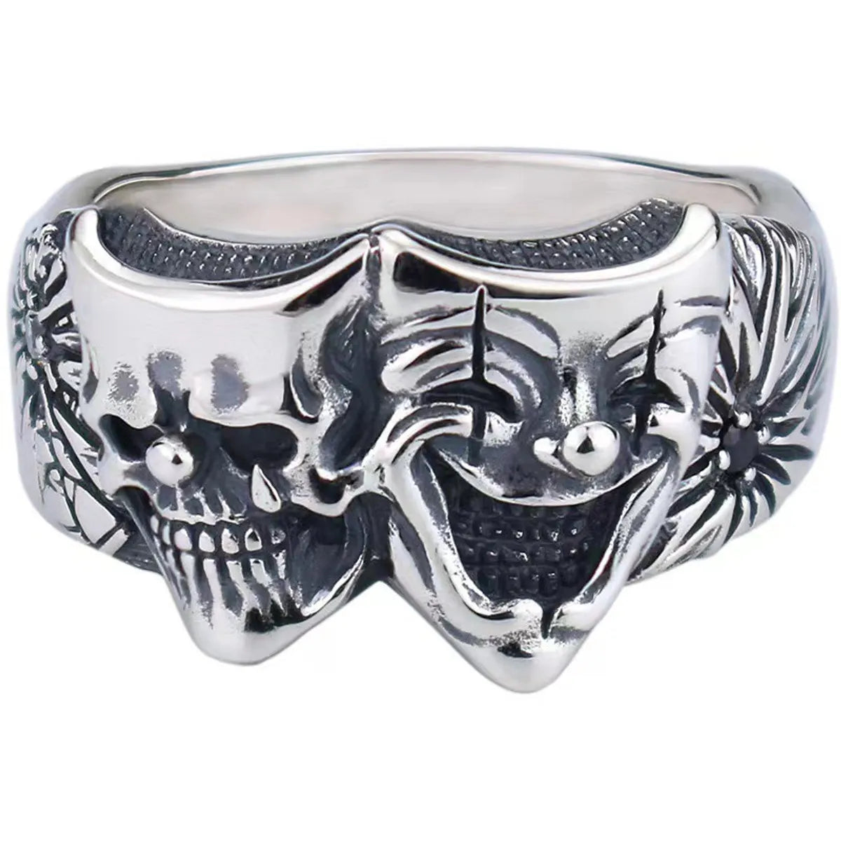 Gothic Hip-Hop Retro Clown Zinc Alloy Plating Men'S Open Rings