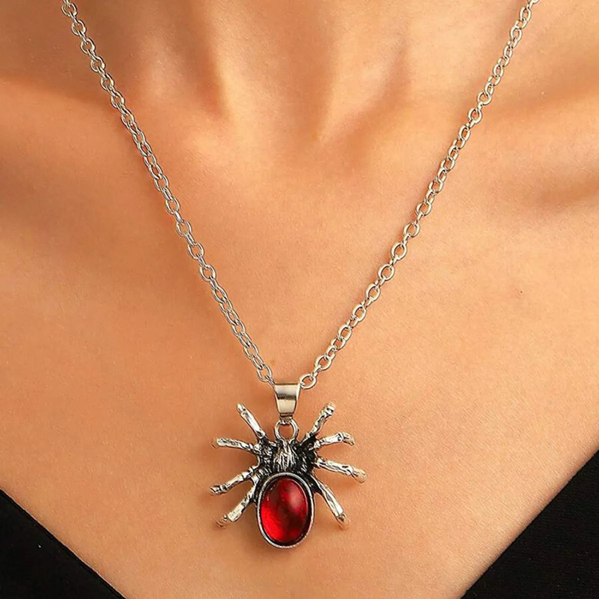 Gothic Hip-Hop Retro Spider Zinc Alloy Wholesale Pendant Necklace