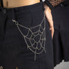 Gothic Iron Spider Web Tassel Pants Chain With Pendant And Lobster Clasp Waist Chain