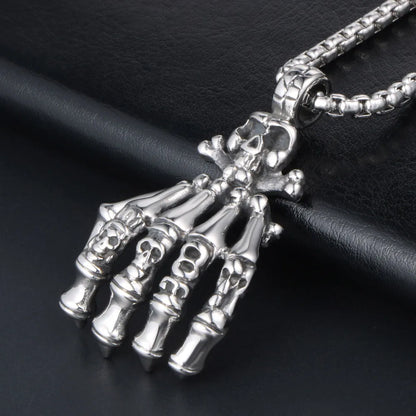 Gothic Punk Cool Style Skull 304 Stainless Steel Polishing Men'S Pendant Necklace