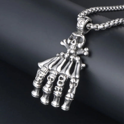 Gothic Punk Cool Style Skull 304 Stainless Steel Polishing Men'S Pendant Necklace