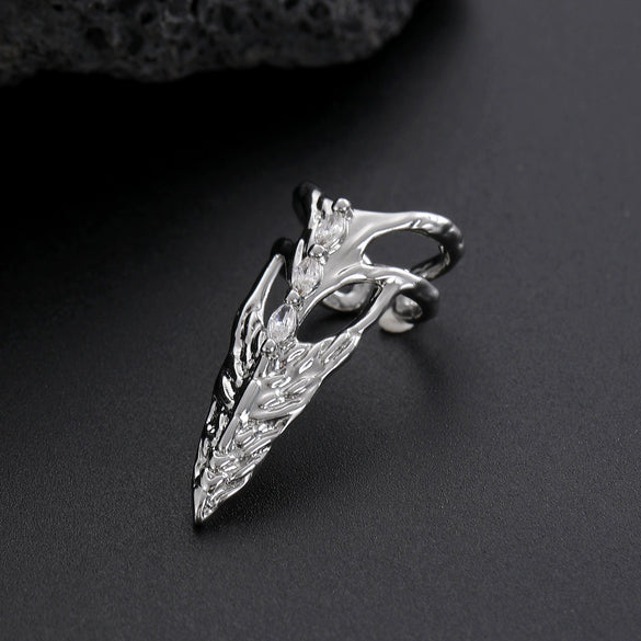 Gothic Punk Design Advanced Joint Ring Alloy Geometric Electroplated Unisex Retro Adjustable Opening Ring