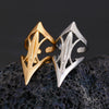 Gothic Punk Design Advanced Joint Ring Alloy Geometric Electroplated Unisex Retro Adjustable Opening Ring