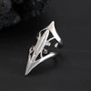 Gothic Punk Design Advanced Joint Ring Alloy Geometric Electroplated Unisex Retro Adjustable Opening Ring