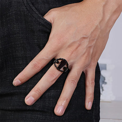 Gothic Punk Skull Stainless Steel 18K Gold Plated Men'S Rings