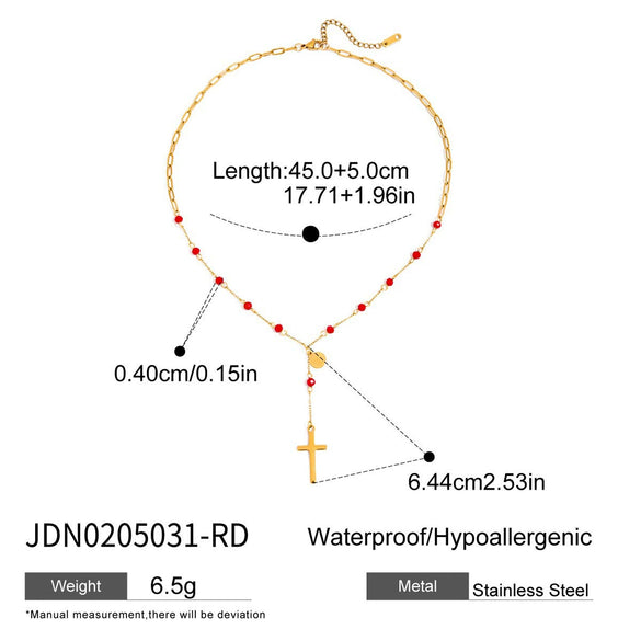 Gothic Punk Style Multilayered Cross Stainless Steel Necklace With Geometric Pattern And Electroplating