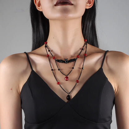 Gothic Retro Bat Plastic Iron Wholesale Layered Necklaces