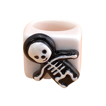 Gothic Retro Cartoon Character Plastic Resin Halloween Women'S Rings