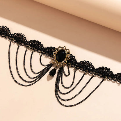 Gothic Retro Geometric Alloy Iron Lace Hollow Out Women's Choker