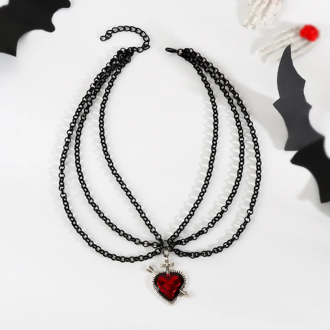 Gothic Retro Heart Shape Iron Wholesale Layered Necklaces