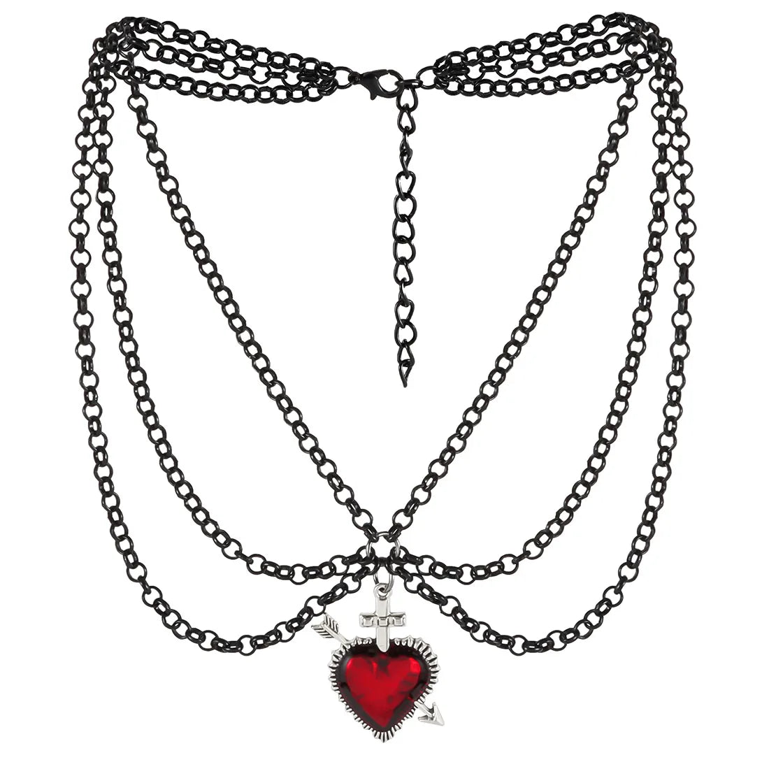 Gothic Retro Heart Shape Iron Wholesale Layered Necklaces