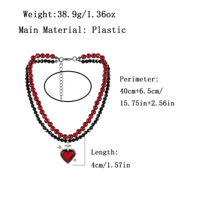 Gothic Retro Heart Shape Plastic Wholesale Pendant Necklace