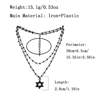 Gothic Retro Hexagon Plastic Iron Wholesale Double Layer Necklaces