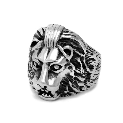 Gothic Retro Punk Lion 304 Stainless Steel Polishing Men'S Rings