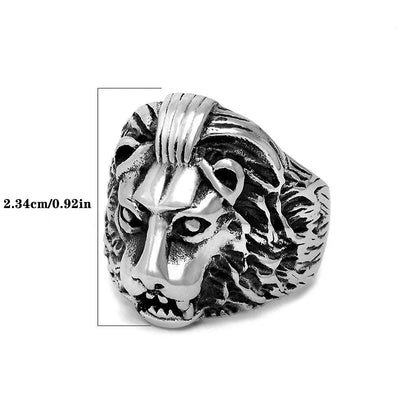 Gothic Retro Punk Lion 304 Stainless Steel Polishing Men'S Rings