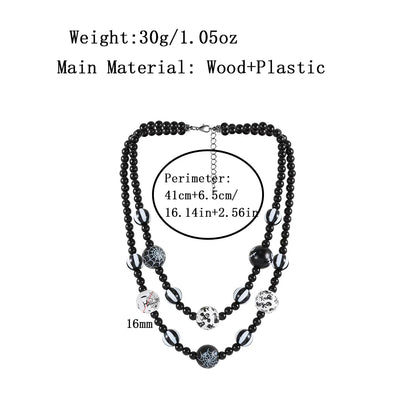 Gothic Retro Round Spider Web Bat Plastic Wood Wholesale Double Layer Necklaces