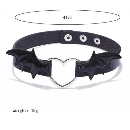 Gothic Sexy Wings Pu Leather Alloy Women'S Bracelets Necklace