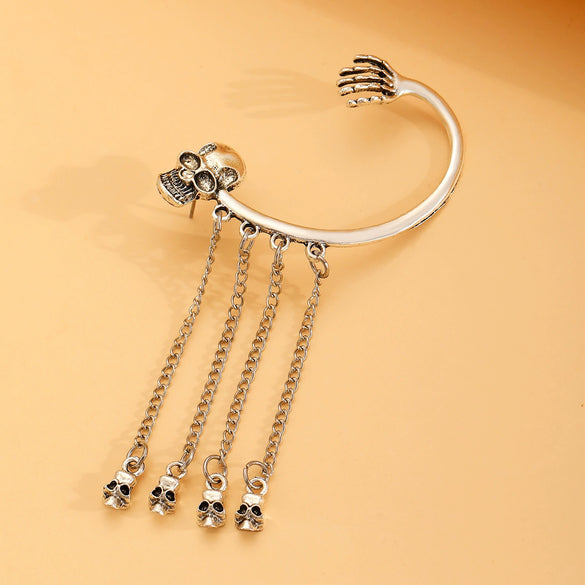 Gothic Skull Hand Rock Style Alloy Electroplated Earrings