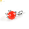 Gothic Style Dragon Claw Natural Stone Round Ball Crystal Pendant With Copper Accessories Minimalist Neutral Jewelry